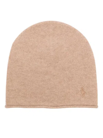 Polo Ralph Lauren Polo Pony Knitted Beanie In Brown