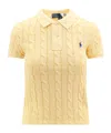 Polo Ralph Lauren Yellow Polo Pony Short Sleeve Shirt In Cotton Woman In Yellow