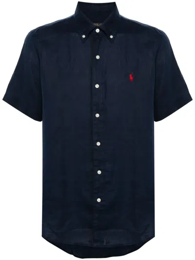 Polo Ralph Lauren Polo Pony Linen Shirt In 蓝色