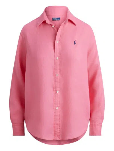 Polo Ralph Lauren Polo Pony Linen Shirt In Pink