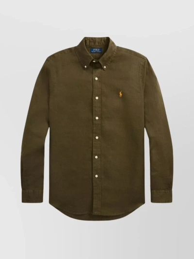 POLO RALPH LAUREN POLO PONY LINEN SHIRT WITH POINTED COLLAR AND FITTED SLEEVES