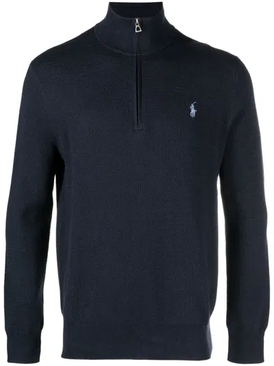 Polo Ralph Lauren Polo Pony-logo Short-zip Jumper In Brown