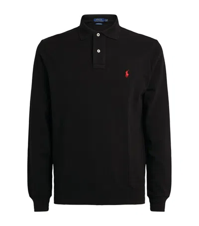 Polo Ralph Lauren Polo Pony Long-sleeved Polo Shirt In Black