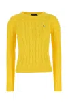 Polo Ralph Lauren Cable-knit Cotton Crewneck Sweater In Orange