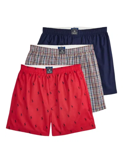 Polo Ralph Lauren Polo Pony-motif Checked Boxers (pack Of Three) In Multi