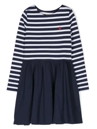 Polo Ralph Lauren Kids' Polo Pony-motif Dress In Blue