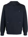 Polo Ralph Lauren Polo Pony Half-zip Hoodie In Blue