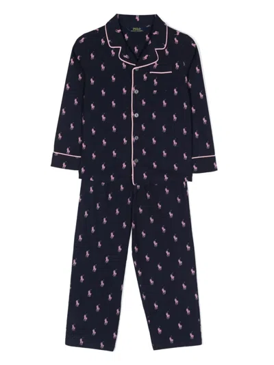 Polo Ralph Lauren Kids' Polo Pony-motif Pajama Set In Blue