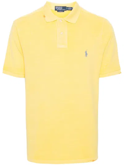 Polo Ralph Lauren Custom Slim Fit Mesh Polo Shirt In Yellow