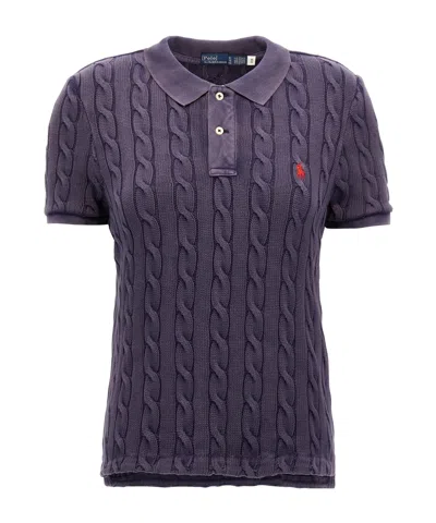POLO RALPH LAUREN POLO RALPH LAUREN POLO-PONY EMBROIDERED KNITTED POLO TOP