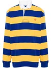Polo Ralph Lauren The Iconic Rugby Shirt Man Polo Shirt Bright Blue Size L Cotton In Yellow