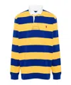 Polo Ralph Lauren The Iconic Rugby Shirt Man Polo Shirt Bright Blue Size L Cotton In Yellow