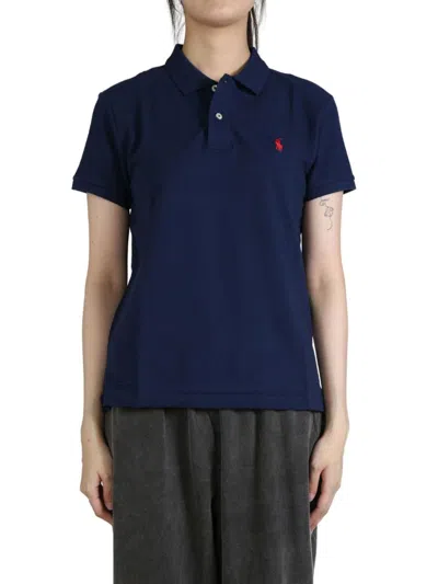 Polo Ralph Lauren Polo Pony Motif Polo Top In Black