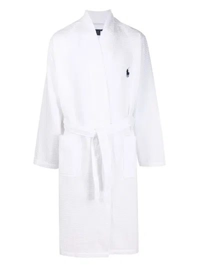 Polo Ralph Lauren 'polo Pony' Motif Robe In White