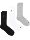 Polo Ralph Lauren Polo Pony-motif Socks (pack Of Three) In Black