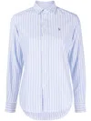 Polo Ralph Lauren Heidi Striped Cotton Poplin Shirt In Blue