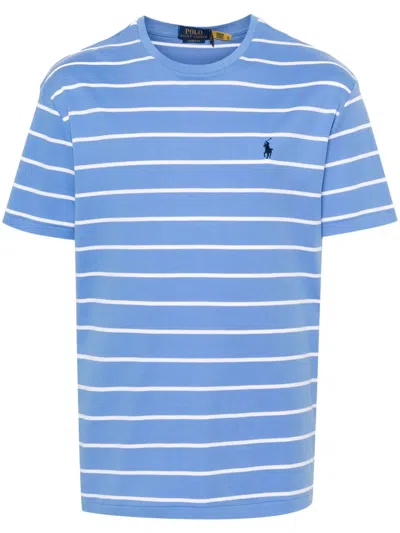 Polo Ralph Lauren Polo Pony-motif Striped T-shirt In Blau