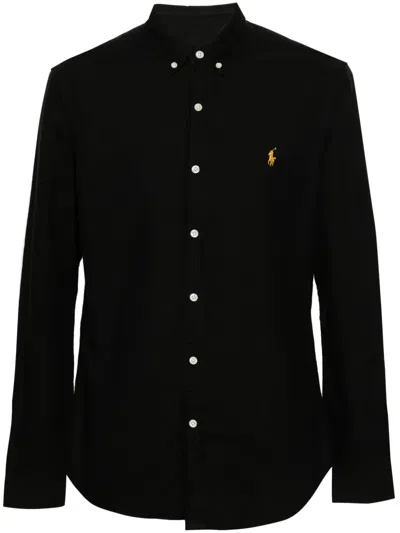 Polo Ralph Lauren Polo Pony Piqué Shirt In 黑色