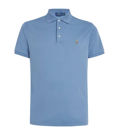 Polo Ralph Lauren Logo-embroidered Cotton-jersey Polo Shirt In Blue