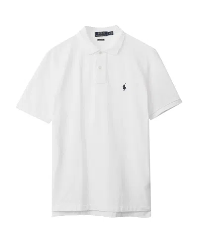 Polo Ralph Lauren Slim Fit White Polo Shirt With Classic Collar And Pony Embroidery On The Front In Cotton Piquet Man