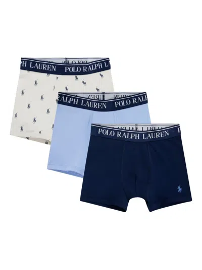 Polo Ralph Lauren Polo Pony-print Boxer Shorts (pack Of Three) In Blue