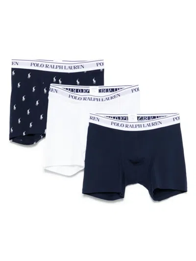 Polo Ralph Lauren Polo Pony-print Boxers (pack Of Three) In Blue