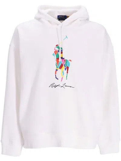 Polo Ralph Lauren Polo Pony-print Jersey Hoodie In White