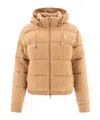 Polo Ralph Lauren Cable-knit Wool And Cashmere Down Jacket In Nude