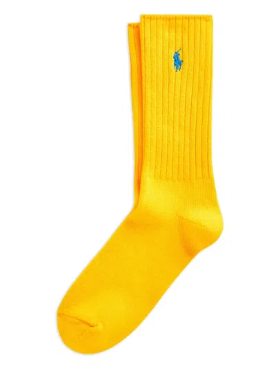 Polo Ralph Lauren Polo Pony Ribbed Socks In Yellow