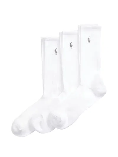 Polo Ralph Lauren Polo Pony Ribbed-knit Socks In White