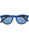 Polo Ralph Lauren Polo Pony Round-frame Sunglasses In 蓝色