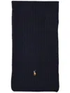 Polo Ralph Lauren Signature Pony Wool Scarf In Blue
