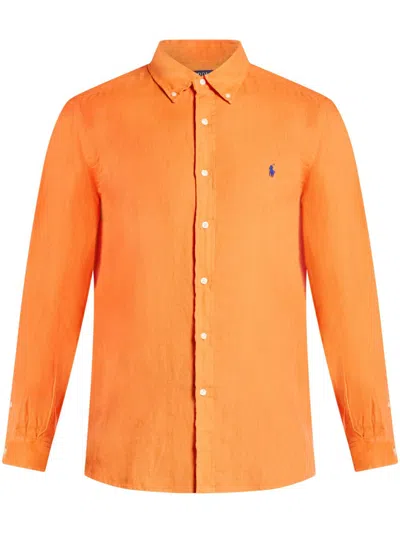 Polo Ralph Lauren Custom Fit Oxford Shirt In Orange