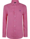 Polo Ralph Lauren Fuchsia Linen Shirt In Pink