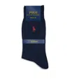 Polo Ralph Lauren Mens Navy Logo-embroidered Stretch-cotton Ankle Socks In Blue