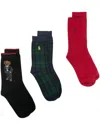 Polo Ralph Lauren Polo Pony Socks (pack Of Three) In Red