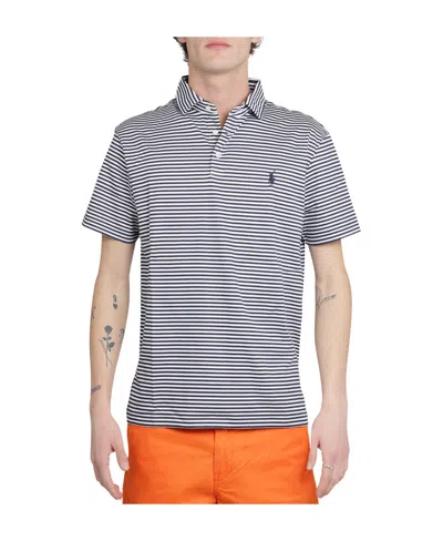 Polo Ralph Lauren Polo Pony Stripe-print Polo Shirt In Gray