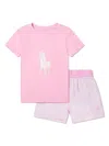 Polo Ralph Lauren Girls T-shirt And Shorts Pyjama Set In Pink