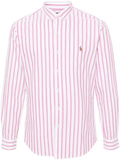 Polo Ralph Lauren Logo-embroidered Striped Shirt In Rosa