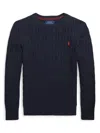 Polo Ralph Lauren Kids Polo Pony Embroidered Sweater In Blue