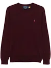 Polo Ralph Lauren Bordeaux Crewneck Sweater With Pony Logo Embroidered On The Front In Red