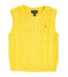 Polo Ralph Lauren Aran-knit Cotton Sweater Vest In Yellow