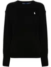 Polo Ralph Lauren Black Crewneck Sweatshirt With Exclusive Embroidered Pony In 黑色