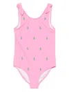 Polo Ralph Lauren Polo Pony One-piece Swimsuit In Pink