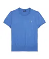 Polo Ralph Lauren Cotton Crewneck Tee Woman T-shirt Slate Blue Size L Cotton