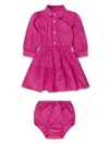 Polo Ralph Lauren Polo Pony Tiered Shirtdress In Pink