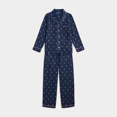 Polo Ralph Lauren Kids' Polo Pony Twill Sleep Set In Newport Navy