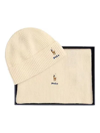 Polo Ralph Lauren Polo Pony Wool Accessory Set In Neutral