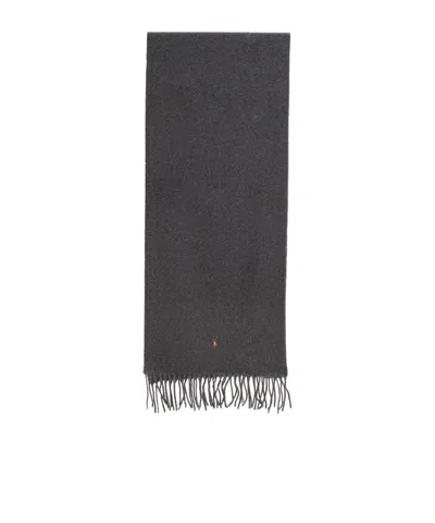 Polo Ralph Lauren Polo Pony Wool Scarf In Black