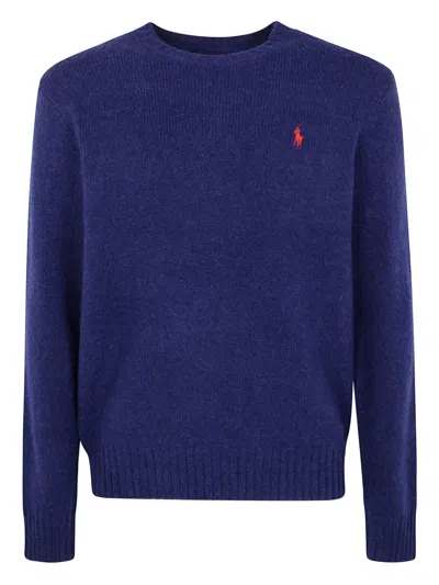 Polo Ralph Lauren Crewneck Sweatshirt With Embroidered Logo Detail In Blue